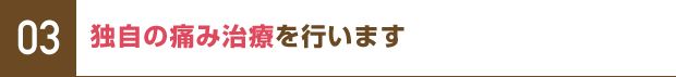 03 独自の痛み治療を行います